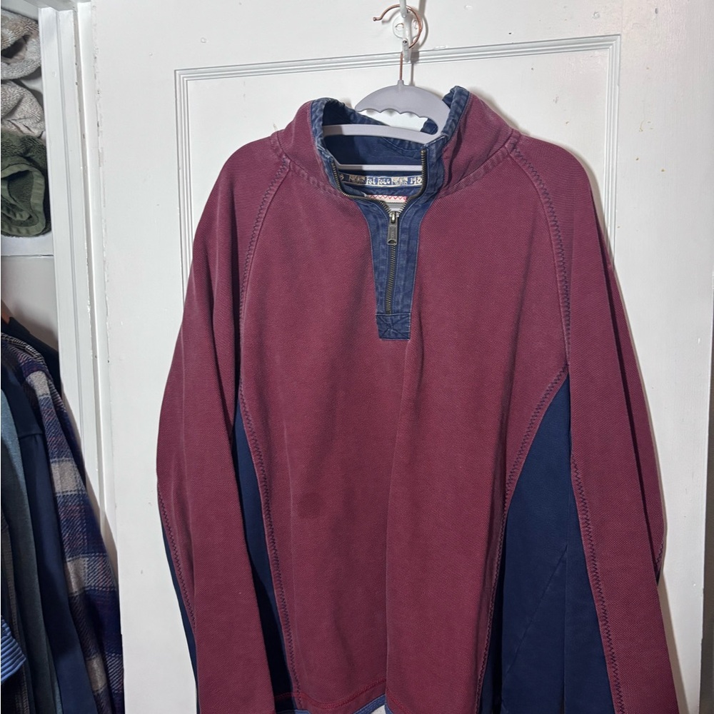 Fat Face Burgundy and Navy Pullover